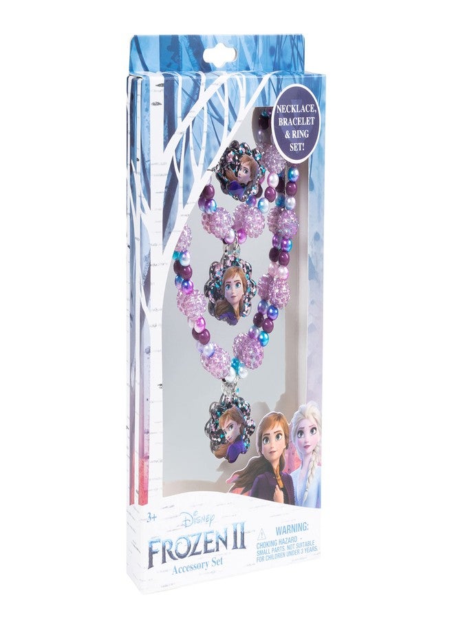 LUV HER Frozen Girl's Jewelry Set - Dress up 3 Piece Toy Jewelry Box Set with Bead Necklace, Bracelet and Ring - Play Accessories - Ages 3+ - Image 1
